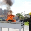 Incineración de la bandera nacional por deterioro.